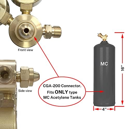 Регулатори на кислород и ацетилен регулатори за заварување на гасни мерачи пар - заден влез -компатибилен со намалување на факелот