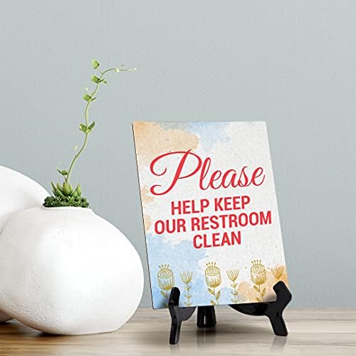 Знаци bylita, ве молиме, помогнете да го одржувате нашиот тоалетот чист, синиот знак за маса на акварел