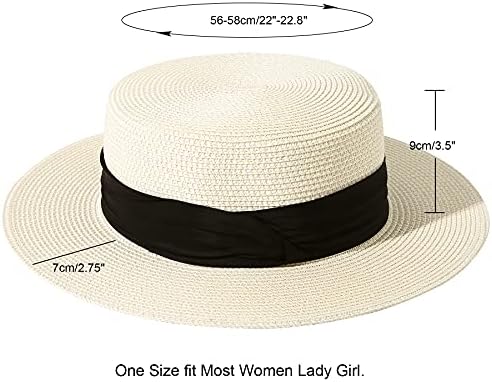 Ланцом Сонце капи за жени широки обликувани слама бејтер капа што може да се преклопи со капа за плажа за лето