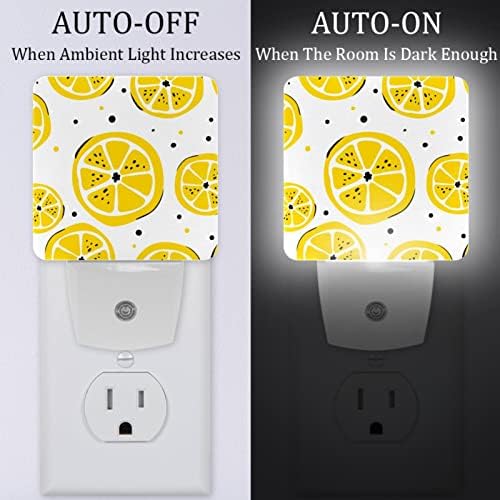 Акварел жолто лимон овошје предводена ноќна светлина, детски ноќни светла за приклучок за спална соба во wallидна ноќна ламба прилагодлива осветлување