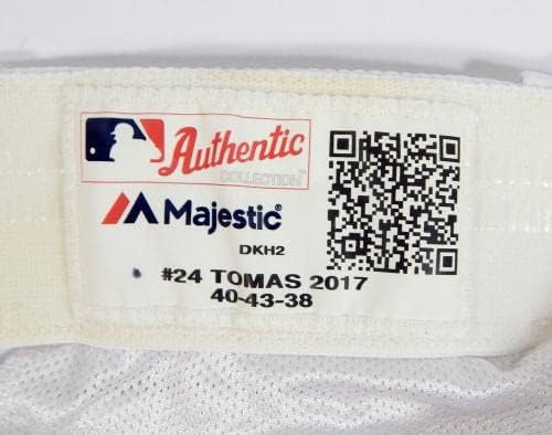 2017 Arizona Diamondbacks Yasmany Tomas 24 Игра користеше бели панталони 40-43-38 924-Игра користена MLB панталони
