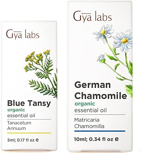 Органско сино есенцијално масло за есенцијално масло за кожа и органски германски камили за сет на дифузери - чисто терапевтско одделение