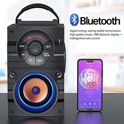 Преносни Bluetooth Звучници Со Светлина, Безжични Големи Звучници Со Сабвуфер, FM Радио, LED Светла, EQ, Подем Бас, Bluetooth
