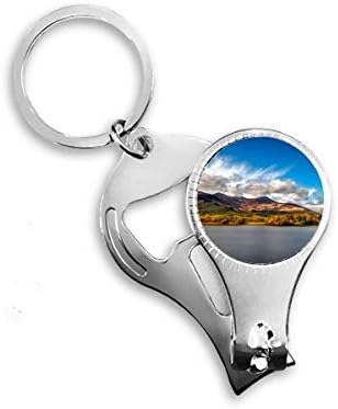 Планински кристално езеро наука за природна глетка, нокти прстен прстен клуч за шишиња со шише, клипер