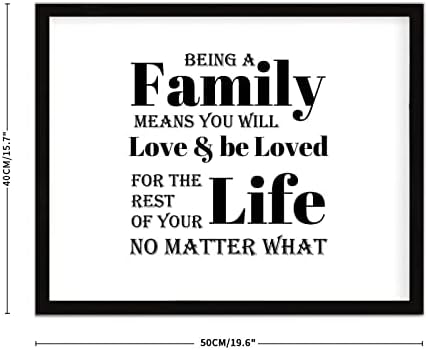 Кокак да се биде семејство значи дека ќе ја сакаш и да бидеш сакана дрвена плакета со рамка, цитати знаци дрво врамени, 16 „х 20“ збор печатена