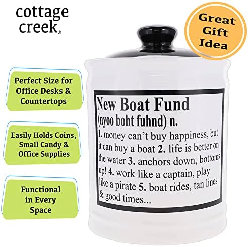 Cottage Creek Нов фонд за брод, свинче банка, тегла за бонбони, подароци за брод, подароци за пловење