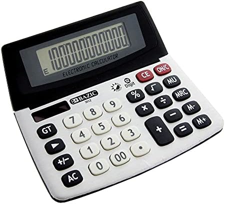 12 цифри на калкулаторот за работна површина Големи копчиња со двојна моќна соларна батерија голем дисплеј