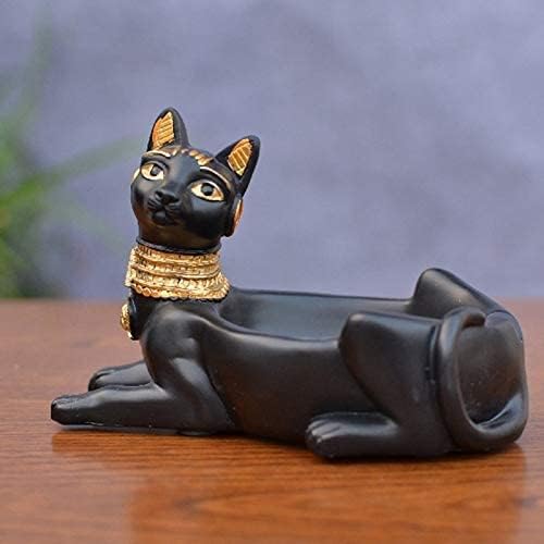 Биенака од пепелници смола Аштрај Античка египетска мачка божица статуа Аш фиока за пушачи таблети водоотпорен пепелници за домашна канцеларија