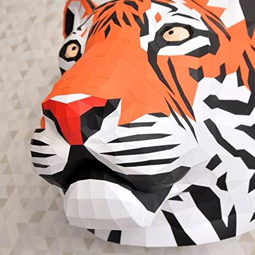 WLL-DP симулација тигар глава форма DIY хартија модел уметнички хартија скулптура креативна wallидна декорација 3Д хартија трофеј геометриска