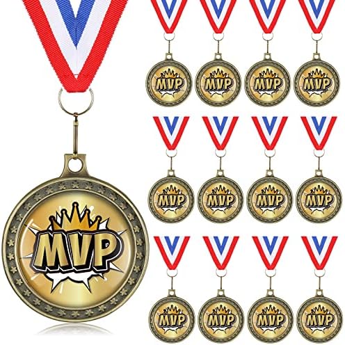 XunYee 12 Поставува Највреден Играч Метал Награда Медали Подарок Мвп Медали Со Вратот Панделки Мвп Трофеј Награда Медал За Играч