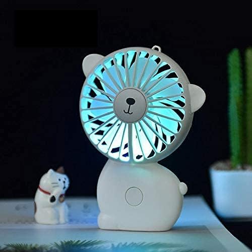 Lxqgr Преносен рачен вентилатор USB рачен вентилатор симпатичен цртан филм со три брзински ветерни ноќни светло полнење рачен ветер