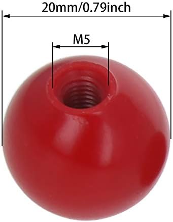 Bettomshin 10Pcs Thermoset Ball Knob M5 Female Thread Bakelite Handle 20mm/0.79 Diameter Spherical Handle Smooth Rim Black for