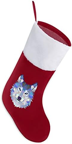 Геометриски волк персонализирано Божиќно порибување Божиќно камин семејна забава што виси украси