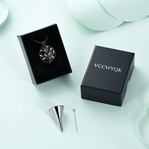 VCCWYQK Cremation ѓердан Дрво на живот на урн накит за пепел со дијаманти вграден тркалезен ѓубре ѓердан за пепел не'рѓосувачки челик