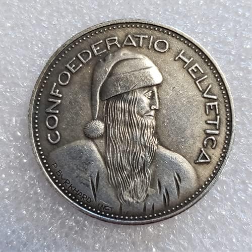 Кокрит копија Дедо Мраз 1965 б Швајцарија 5 франци -реплика сребрени франци хобо монети сувенири монети предизвик монета среќа монета