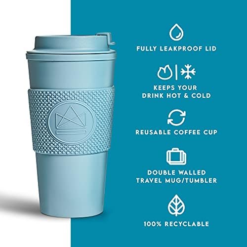 Неон Кактус-чаша за кафе со двојни wallидови, еднократно шолја за кафе со облик на капакот, силиконски заптивка и ракав со храна, изолиран
