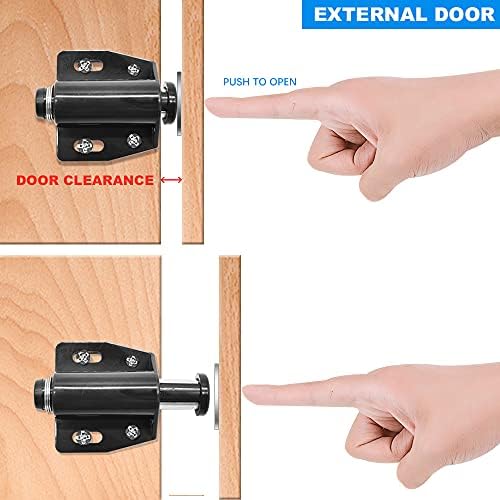 12 пакет магнетски допир притисок за отворена врата за тешка врата на вратата, пуштање на кујнски фиока за кујнски притисок, испуштете ја бравата кујна плакарот за з