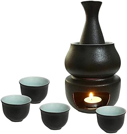 Yxbdn керамички ради сет со потопло вклучуваат шише за раствор, чаши за саксии, потопла чаша, шпорет за греење на свеќи