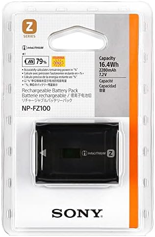 Sony NPFZ100 Z-серија Батерии За Полнење За Alpha A7 III, A7R III, A9 Дигитални Камери црна