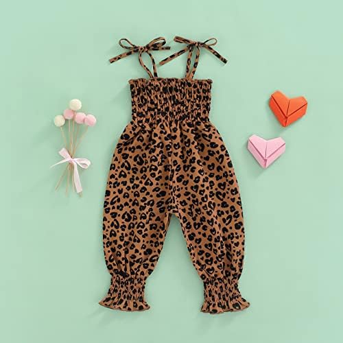 Детско дете Мобиккин Детско девојче за бебиња, без ракави, роппер, леопард печати плетени комбинезони модна облека облека облека
