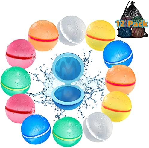 Вода балони за еднократно користење брзо полнење, топки со вода од 12 парчиња, само-запечатувачки играчки на отворено вода за деца