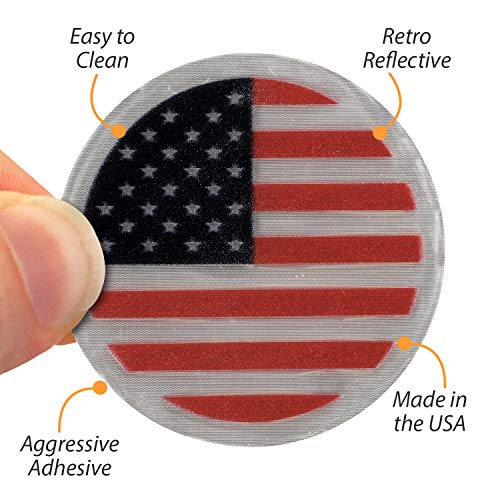 Пакет SmartSign „Американско знаме“ од 5 етикети со тврди капа | Ретро-рефлективен, 2 круг