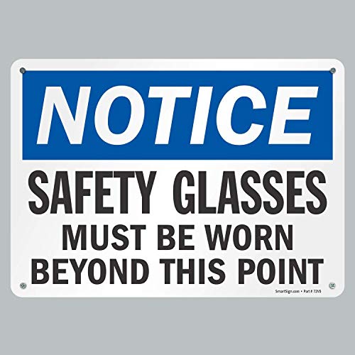 SmartSign-S-1411-PL-14 Известување-Безбедносни очила мора да се носат знак | 10 x 14 пластика