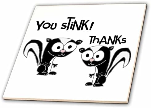 3dRose Смешно Симпатична Skunk кажува други skunk ќе смрдеа навреда Сатира-Плочки