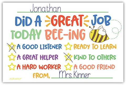 Симпатична Пчела Училница Стимулативни Картички За Испраќање Дома-Белешки За Наставници До Родителите - Мотивациони Картички За Добро Однесување