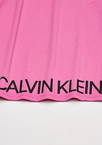Маица за кратки ракави за девојчиња во Калвин Клајн, маица за мрежни мрежи, супер розово лого, 8-10