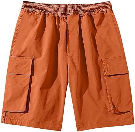 Карго шорцеви за реклами за мажи, машки летни обични карго шорцеви со цврста боја на влечење директно модни машки шорцеви