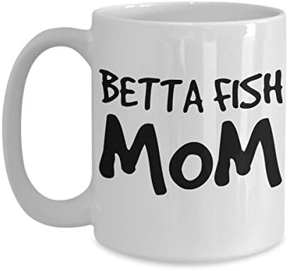 Бета риба мама кригла - бела чаша кафе со керамички чај 11oz - Совршена за патување и подароци