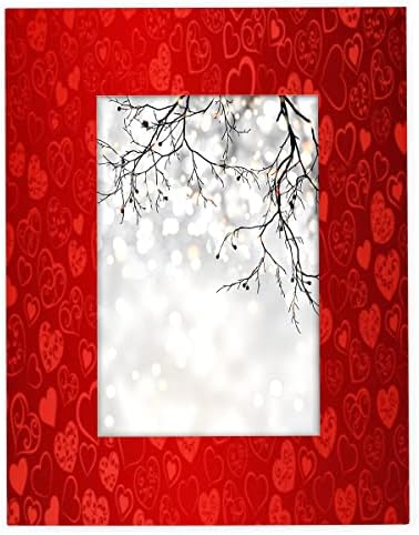 cfpolar црвен ден на в Valentубените Vaneубовни срце 8x10 Рамка со слика од дрво со фотографии без мат фото рамки за табела или wallиден